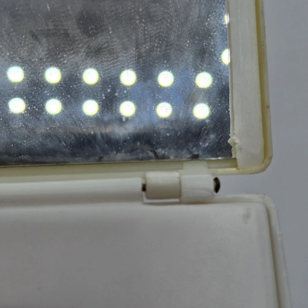 Vintage Plastic Travel Tissue Case / Holder‎ with Gold Starburst Design